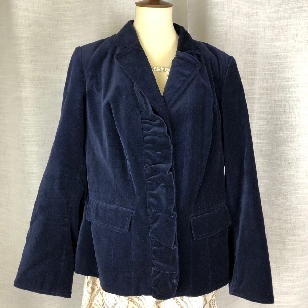 Lane Bryant navy blue velvet blazer sIze 20 EUC